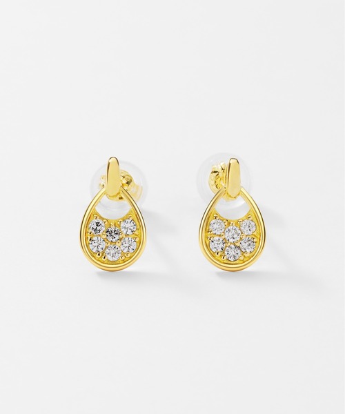 Jewel closet by L&Co.(ジュエルクローゼットバイエルアンドコー)の「K18 ダイヤモンド ピアス(ピアス(両耳用)・レディース・ゴールド系2/ゴールド系1・FREE)」の1枚目の写真