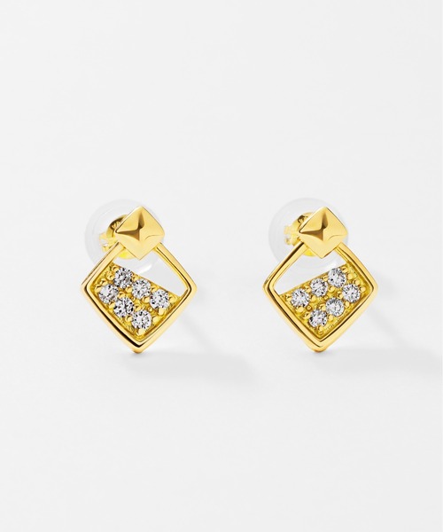 Jewel closet by L&Co.(ジュエルクローゼットバイエルアンドコー)の「K18 ダイヤモンド ピアス(ピアス(両耳用)・レディース・ゴールド系2/ゴールド系1・FREE)」の2枚目の写真