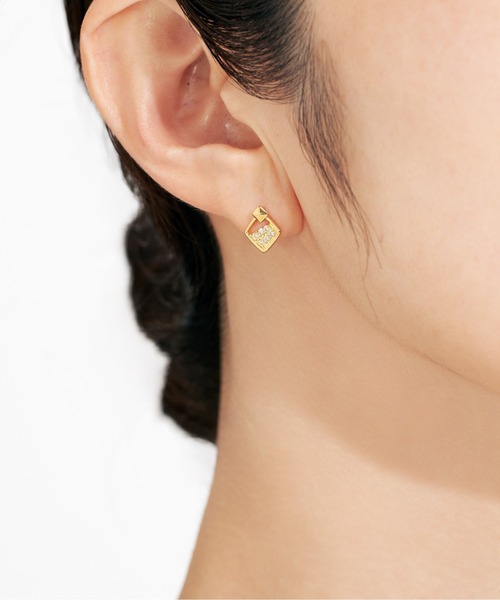 Jewel closet by L&Co.(ジュエルクローゼットバイエルアンドコー)の「K18 ダイヤモンド ピアス(ピアス(両耳用)・レディース・ゴールド系2/ゴールド系1・FREE)」の8枚目の写真
