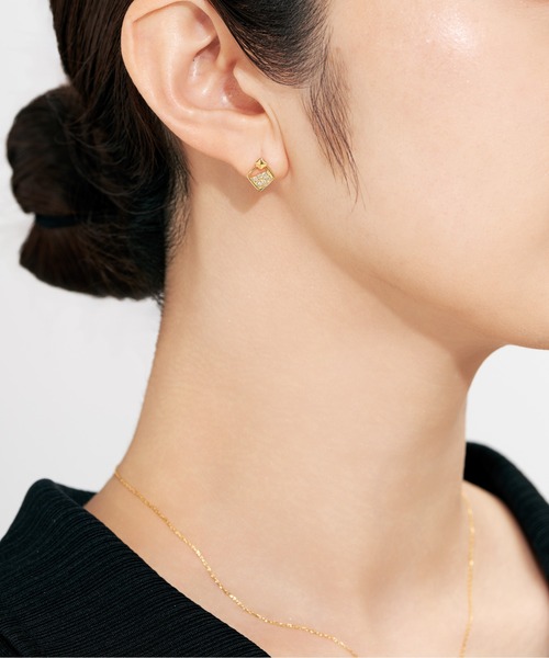 Jewel closet by L&Co.(ジュエルクローゼットバイエルアンドコー)の「K18 ダイヤモンド ピアス(ピアス(両耳用)・レディース・ゴールド系2/ゴールド系1・FREE)」の9枚目の写真