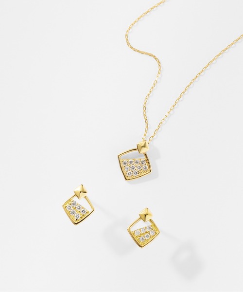 Jewel closet by L&Co.(ジュエルクローゼットバイエルアンドコー)の「K18 ダイヤモンド ピアス(ピアス(両耳用)・レディース・ゴールド系2/ゴールド系1・FREE)」の10枚目の写真