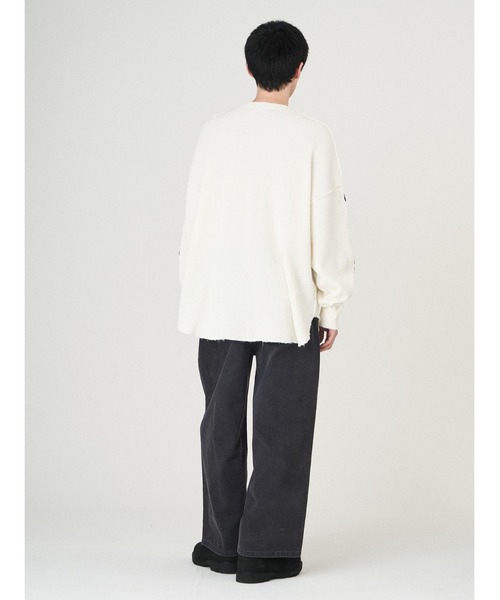 DISCOVERED（ディスカバード）の「BONE WAFFLE DAMAGE CUTSEWN（Tシャツ/カットソー・メンズ・ホワイト/ブラック・LARGE/SMALL）」の4枚目の写真