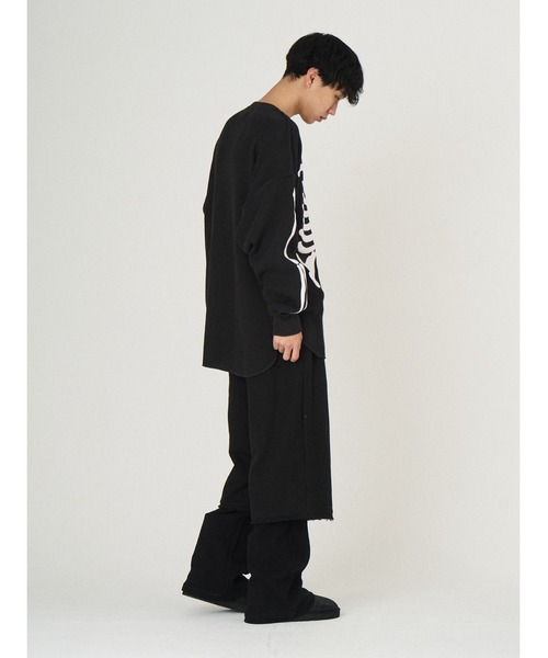 DISCOVERED（ディスカバード）の「BONE WAFFLE DAMAGE CUTSEWN（Tシャツ/カットソー・メンズ・ホワイト/ブラック・LARGE/SMALL）」の10枚目の写真