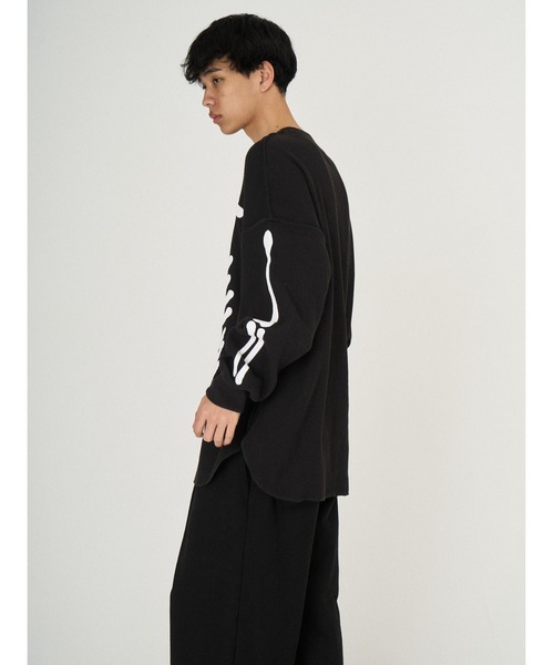 DISCOVERED（ディスカバード）の「BONE WAFFLE DAMAGE CUTSEWN（Tシャツ/カットソー・メンズ・ホワイト/ブラック・LARGE/SMALL）」の12枚目の写真