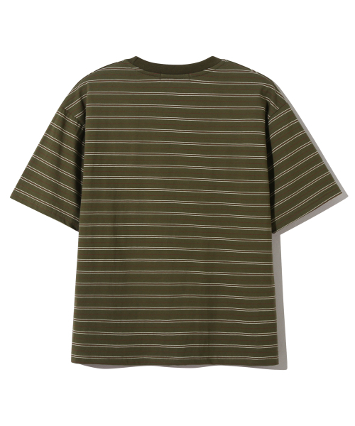 BASEMOMENT(ベースモーメント)の「ストライプボーダークロップTシャツカーキ(Tシャツ/カットソー・メンズ・その他・X-LARGE/LARGE/MEDIUM)」の3枚目の写真