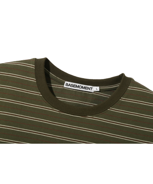 BASEMOMENT(ベースモーメント)の「ストライプボーダークロップTシャツカーキ(Tシャツ/カットソー・メンズ・その他・X-LARGE/LARGE/MEDIUM)」の4枚目の写真