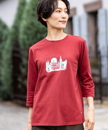 【chiyoさんコラボ】ロンドンマーチロゴプリント7分袖Tシャツ【オーガニックコットンブレンド】