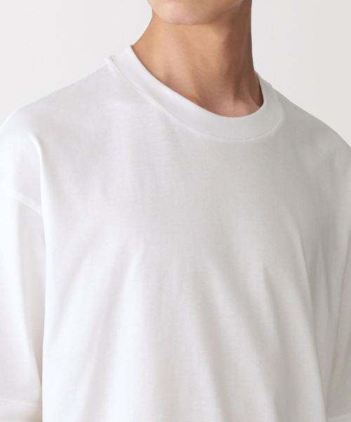 MUJI Labo(ムジラボ)の「紳士 和歌山で編み立てた天竺クルーネック半袖Tシャツ(Tシャツ/カットソー・メンズ・ホワイト/ブラウン・M)」の7枚目の写真