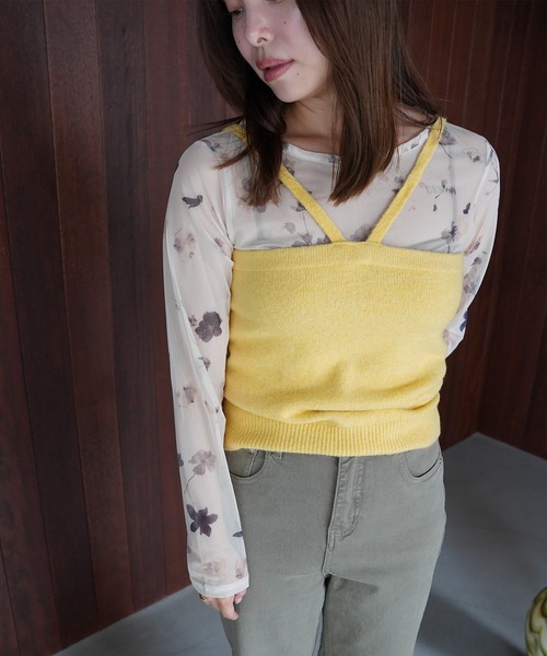 SANSeLF（サンセルフ）の「【SANSeLF】フラワープリントシアートップス saw26a034（その他トップス・レディース・アイボリー/ブラック・FREE）」の11枚目の写真