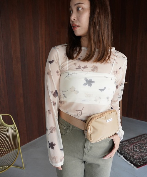 SANSeLF（サンセルフ）の「【SANSeLF】フラワープリントシアートップス saw26a034（その他トップス・レディース・アイボリー/ブラック・FREE）」の17枚目の写真