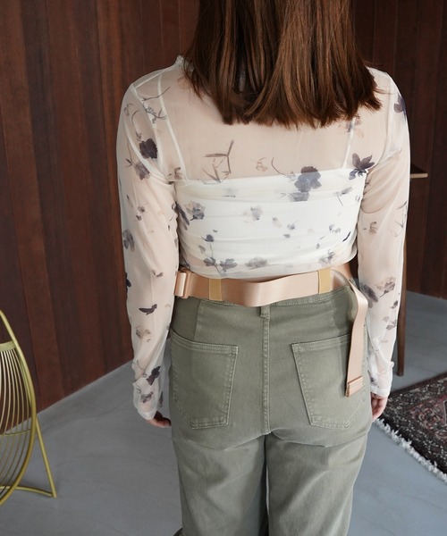 SANSeLF（サンセルフ）の「【SANSeLF】フラワープリントシアートップス saw26a034（その他トップス・レディース・アイボリー/ブラック・FREE）」の20枚目の写真