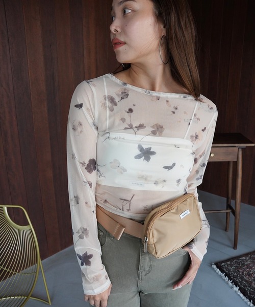 SANSeLF（サンセルフ）の「【SANSeLF】フラワープリントシアートップス saw26a034（その他トップス・レディース・アイボリー/ブラック・FREE）」の21枚目の写真