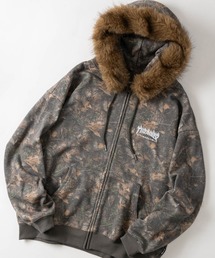 【at】〔THRASHER/スラッシャー〕フードファー ヘビーウェイトフルジップパーカー 無地/カモフラージュ