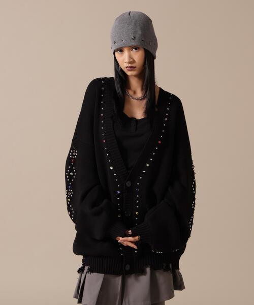 DANKE SCHON(ダンケシェーン)の「DankeSchon/ダンケシェーン/COTTON WJQ STUDS CARDIGAN(カーディガン/ボレロ・レディース・ブラック/グレー・L/M)」の19枚目の写真