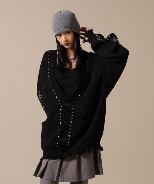 DANKE SCHON(ダンケシェーン)の「DankeSchon/ダンケシェーン/COTTON WJQ STUDS CARDIGAN(カーディガン/ボレロ・レディース・ブラック/グレー・L/M)」の20枚目の写真