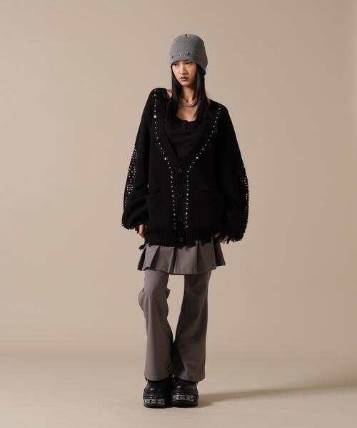 DANKE SCHON(ダンケシェーン)の「DankeSchon/ダンケシェーン/COTTON WJQ STUDS CARDIGAN(カーディガン/ボレロ・レディース・ブラック/グレー・L/M)」の21枚目の写真