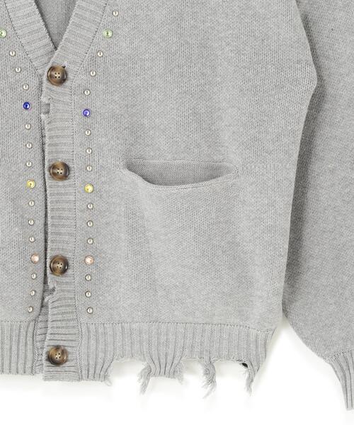 DANKE SCHON(ダンケシェーン)の「DankeSchon/ダンケシェーン/COTTON WJQ STUDS CARDIGAN(カーディガン/ボレロ・レディース・ブラック/グレー・L/M)」の12枚目の写真