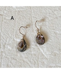 【mastea】14KGF/アバロンシェルしずくピアス(MA)