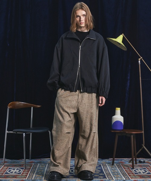 MAISON SPECIAL（メゾンスペシャル）の「《UNISEX》スーパー140エクストラファインメリノウールプライムオーバークルーネックニットセーター/Super140 Extra Fine Merino Wool Prime-Over Crew Neck Knit Tops【MAISON SPECIAL/メゾンスペシャル】（ニット/セーター・メンズ・パープル/グレー/ブラック/ライトグリーン・0/1/2）」の8枚目の写真