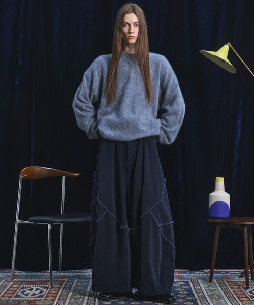 MAISON SPECIAL（メゾンスペシャル）の「《UNISEX》スーパー140エクストラファインメリノウールプライムオーバークルーネックニットセーター/Super140 Extra Fine Merino Wool Prime-Over Crew Neck Knit Tops【MAISON SPECIAL/メゾンスペシャル】（ニット/セーター・メンズ・パープル/グレー/ブラック/ライトグリーン・0/1/2）」の5枚目の写真