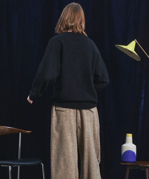 MAISON SPECIAL（メゾンスペシャル）の「《UNISEX》スーパー140エクストラファインメリノウールプライムオーバークルーネックニットセーター/Super140 Extra Fine Merino Wool Prime-Over Crew Neck Knit Tops【MAISON SPECIAL/メゾンスペシャル】（ニット/セーター・メンズ・パープル/グレー/ブラック/ライトグリーン・0/1/2）」の14枚目の写真