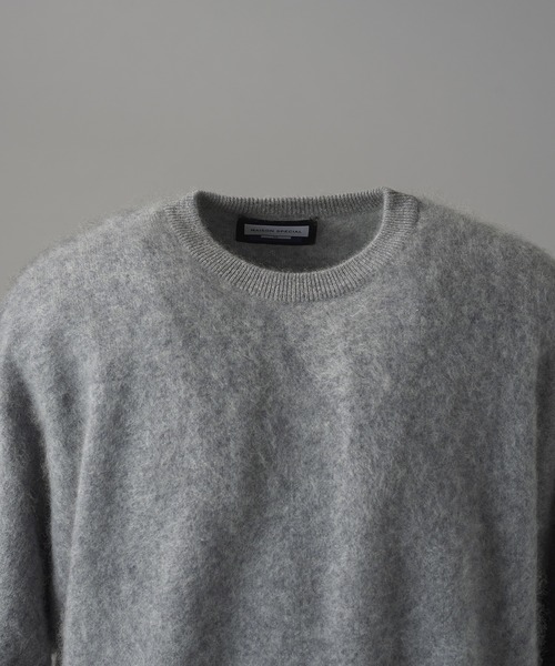 MAISON SPECIAL（メゾンスペシャル）の「《UNISEX》スーパー140エクストラファインメリノウールプライムオーバークルーネックニットセーター/Super140 Extra Fine Merino Wool Prime-Over Crew Neck Knit Tops【MAISON SPECIAL/メゾンスペシャル】（ニット/セーター・メンズ・パープル/グレー/ブラック/ライトグリーン・0/1/2）」の19枚目の写真