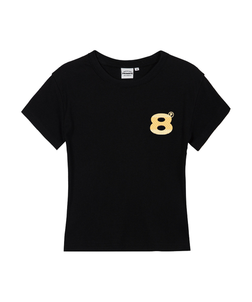 PRIMATE(プライメイト)の「TINY BALL レディース スリムフィット 半袖Tシャツ 6 COLORS(Tシャツ/カットソー・レディース・ホワイト/チャコールグレー/クリーム/ブラック×グリーン/ブラック×イエロー/チャコール・SMALL/MEDIUM/LARGE)」の3枚目の写真