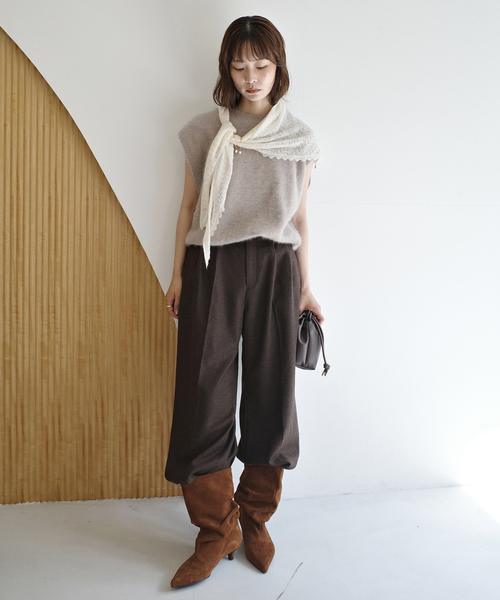 SLOBE IENA(スローブイエナ)の「SLOBE ルーズミドルブーツ(ブーツ・レディース・ブラウン・23cm/23.5cm/24cm/24.5cm/25cm)」の2枚目の写真