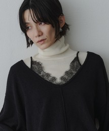 レースドッキングニットプルオーバー