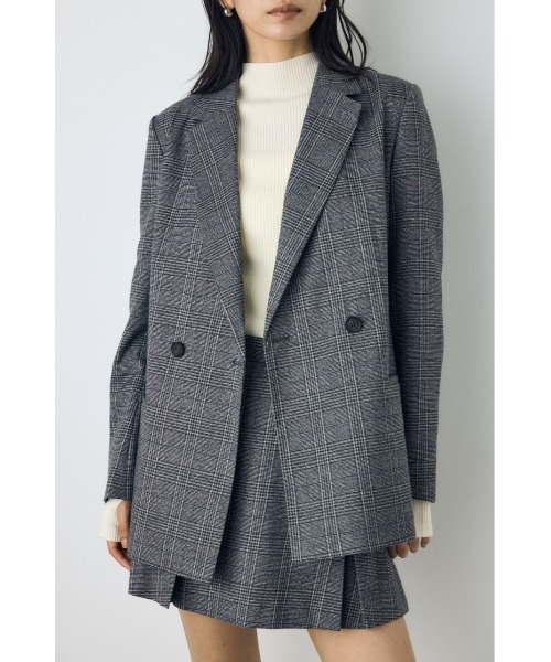 AZUL by moussy（アズールバイマウジー）の「【セットアップ対応】素材アソートテーラードジャケット 秋服 冬服 春服　マニッシュ　チェック　無地（テーラードジャケット・レディース・ブラウン/グレー系その他/ブラウン系その他・FREE）」の5枚目の写真