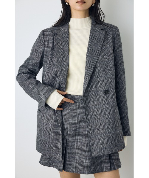 AZUL by moussy（アズールバイマウジー）の「【セットアップ対応】素材アソートテーラードジャケット 秋服 冬服 春服　マニッシュ　チェック　無地（テーラードジャケット・レディース・ブラウン/グレー系その他/ブラウン系その他・FREE）」の6枚目の写真