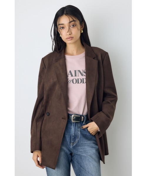 AZUL by moussy（アズールバイマウジー）の「【セットアップ対応】素材アソートテーラードジャケット 秋服 冬服 春服　マニッシュ　チェック　無地（テーラードジャケット・レディース・ブラウン/グレー系その他/ブラウン系その他・FREE）」の15枚目の写真