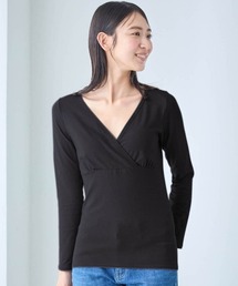 Hotcott（ホットコット）の「綿混あったかインナー・産後クロスオープン長袖(授乳対応)（インナーウェア/肌着）」