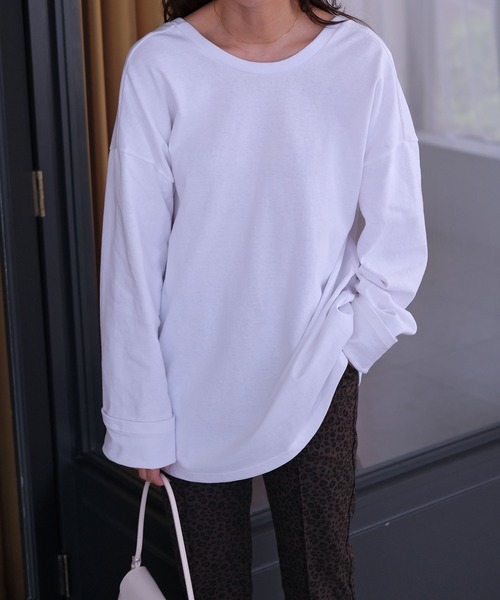 AKTE(アクテ)の「バックラウンドオーバープルオーバー(Tシャツ/カットソー・レディース・ライトグリーン/ブラック/ホワイト・FREE)」の6枚目の写真
