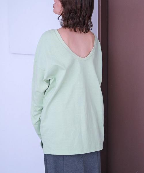 AKTE(アクテ)の「バックラウンドオーバープルオーバー(Tシャツ/カットソー・レディース・ライトグリーン/ブラック/ホワイト・FREE)」の14枚目の写真