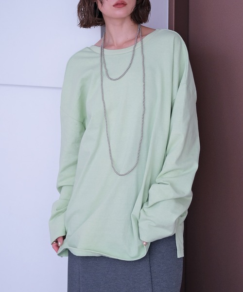 AKTE(アクテ)の「バックラウンドオーバープルオーバー(Tシャツ/カットソー・レディース・ライトグリーン/ブラック/ホワイト・FREE)」の18枚目の写真
