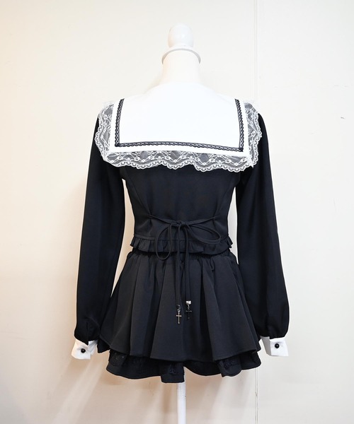 MA*RS(アメーバーマーズ)の「クロス刺繍短丈セットアップ 2点SET(セットアップ・レディース・ブラック/グレー/ブラック×ホワイト・FREE)」の15枚目の写真