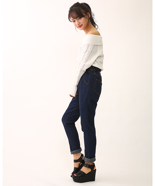 one after another NICE CLAUP（ワンアフターアナザーナイスクラップ）の「【ナイスクラップ】ハイウェストテーパードパンツ（その他パンツ・レディース・オフホワイト/ベージュ/ブルー/インディゴブルー・FREE）」の17枚目の写真