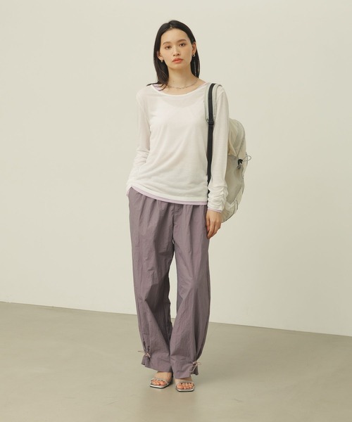 BAYFLOW（ベイフロー）の「パラシュートパンツ（その他パンツ・レディース・パープル/ダークブラウン/グレイッシュベージュ・FREE）」の5枚目の写真