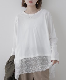 裾レースイレヘムTシャツ 長袖
