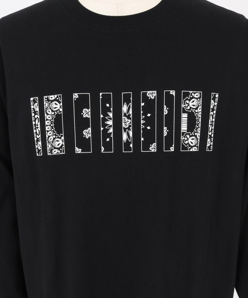 felkod(フィルコッド)の「mlt5861- Bandana Barcode Print Long Sleeve Tee ロングスリーブTシャツ(F26F200)(Tシャツ/カットソー・メンズ・ブラック×ピンク/ブラック×ホワイト/ホワイト・L/M/S/XL)」の14枚目の写真