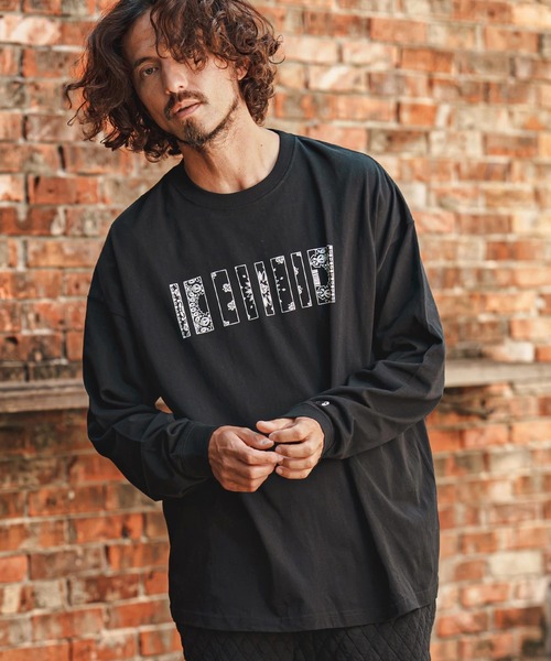 felkod(フィルコッド)の「mlt5861- Bandana Barcode Print Long Sleeve Tee ロングスリーブTシャツ(F26F200)(Tシャツ/カットソー・メンズ・ブラック×ピンク/ブラック×ホワイト/ホワイト・L/M/S/XL)」の21枚目の写真