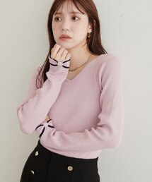 〈osono〉袖口リボン2WAYニット
