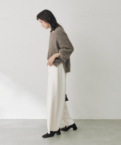 RIVE DROITE(リヴドロワ)の「メランジラメフェザーニット(秋服/冬服)(ニット/セーター・レディース・オフホワイト/ブラウン/ベージュ・FREE)」の7枚目の写真