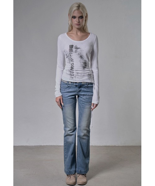 FANCY CLUB(ファンシークラブ)の「A'GEM/9 × .kom 『FANCY CLUB/ファンシークラブ』 SIDE CORSET LONG SLEEVE/サイドコルセットロングスリーブカットソー(Tシャツ/カットソー・レディース・ブラック/ホワイト・FREE)」の21枚目の写真