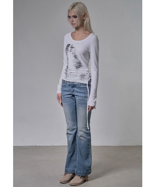 FANCY CLUB(ファンシークラブ)の「A'GEM/9 × .kom 『FANCY CLUB/ファンシークラブ』 SIDE CORSET LONG SLEEVE/サイドコルセットロングスリーブカットソー(Tシャツ/カットソー・レディース・ブラック/ホワイト・FREE)」の22枚目の写真