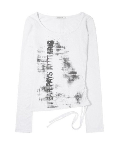 FANCY CLUB(ファンシークラブ)の「A'GEM/9 × .kom 『FANCY CLUB/ファンシークラブ』 SIDE CORSET LONG SLEEVE/サイドコルセットロングスリーブカットソー(Tシャツ/カットソー・レディース・ブラック/ホワイト・FREE)」の18枚目の写真