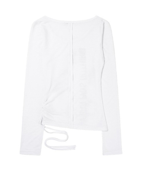 FANCY CLUB(ファンシークラブ)の「A'GEM/9 × .kom 『FANCY CLUB/ファンシークラブ』 SIDE CORSET LONG SLEEVE/サイドコルセットロングスリーブカットソー(Tシャツ/カットソー・レディース・ブラック/ホワイト・FREE)」の8枚目の写真