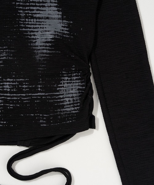 FANCY CLUB(ファンシークラブ)の「A'GEM/9 × .kom 『FANCY CLUB/ファンシークラブ』 SIDE CORSET LONG SLEEVE/サイドコルセットロングスリーブカットソー(Tシャツ/カットソー・レディース・ブラック/ホワイト・FREE)」の15枚目の写真