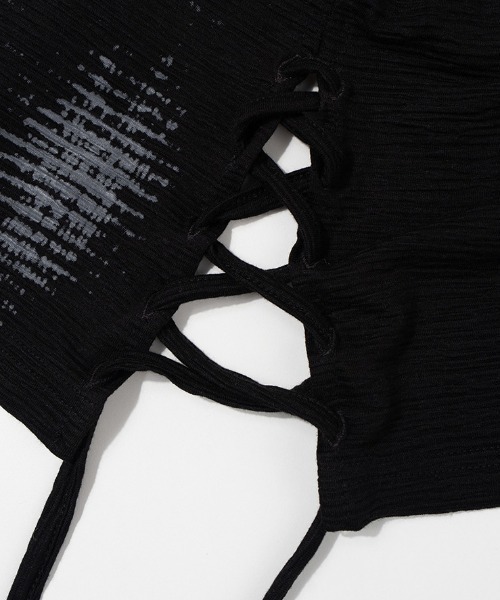 FANCY CLUB(ファンシークラブ)の「A'GEM/9 × .kom 『FANCY CLUB/ファンシークラブ』 SIDE CORSET LONG SLEEVE/サイドコルセットロングスリーブカットソー(Tシャツ/カットソー・レディース・ブラック/ホワイト・FREE)」の16枚目の写真